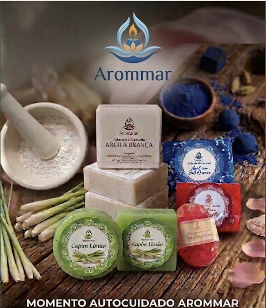 Seleção de sabonetes artesanais Arommar para um momento de autocuidado